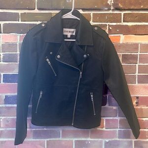 ❤️Steve Madden Black Faux Leather Moto Jacket Small NWOT